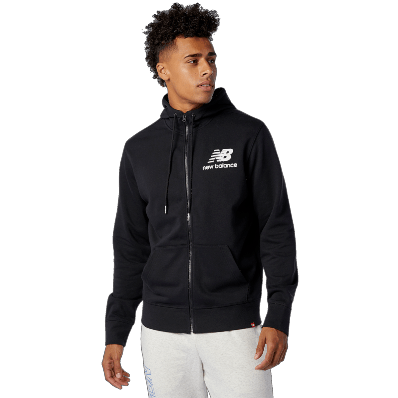 New Balance Men's Essentials Stacked Full Zip Hoodie Mens Apparel Sweatshirts & Fleece