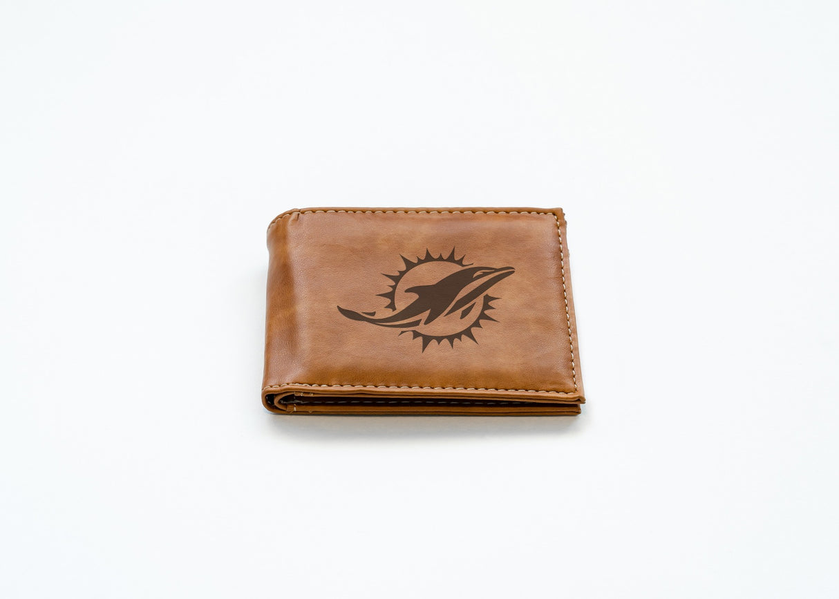 Rico Industries NFL Miami Dolphins Laser Engraved Billfold Wallet-2