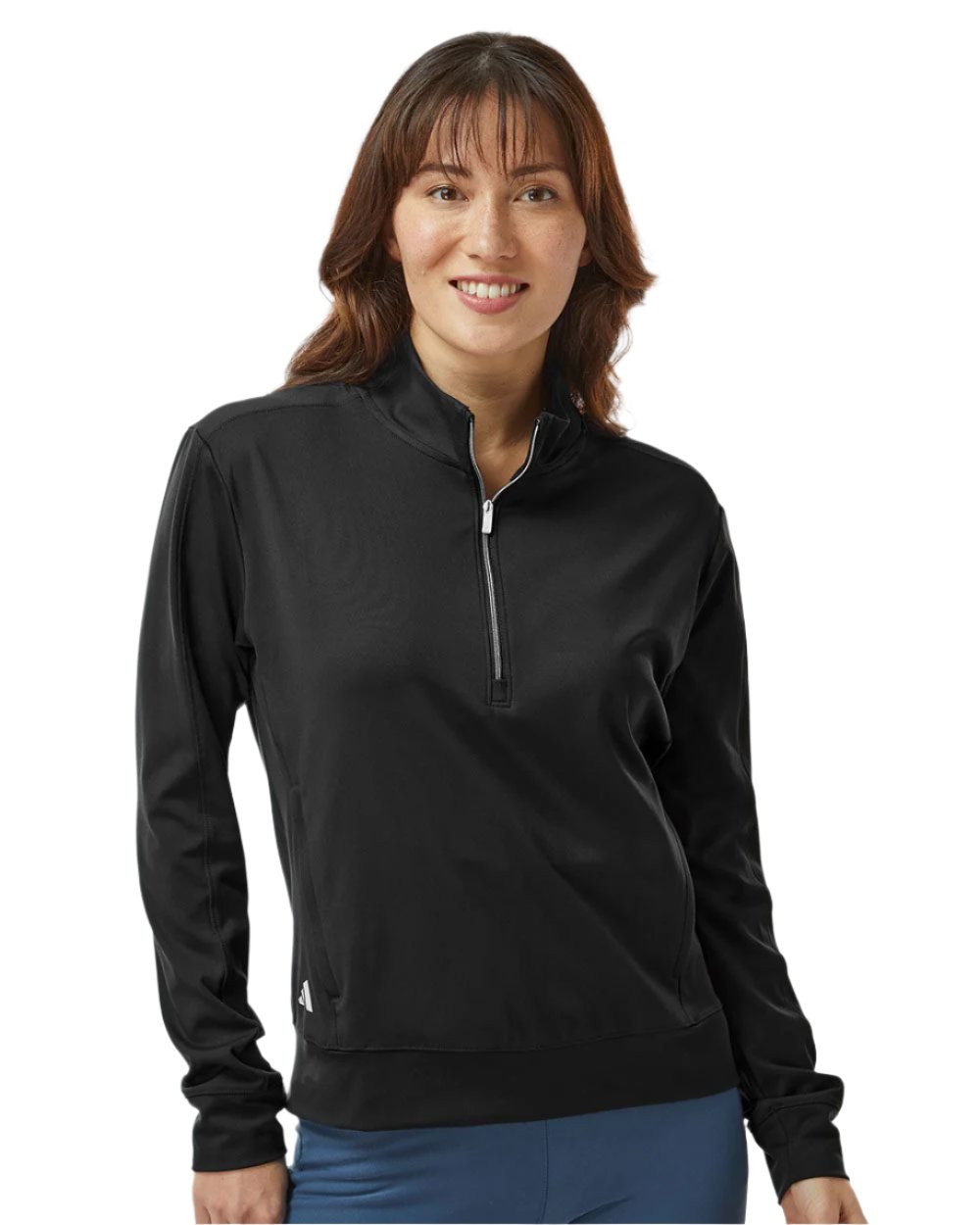 adidas Women's Ultimate365 Textured Quarter-Zip Pullover Womens Apparel Sweatshirts & Fleece
