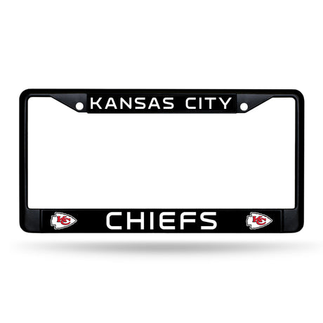 NFL Kansas City Chiefs Black Chrome License Plate Frame Fan Gear NFL Kansas City Chiefs