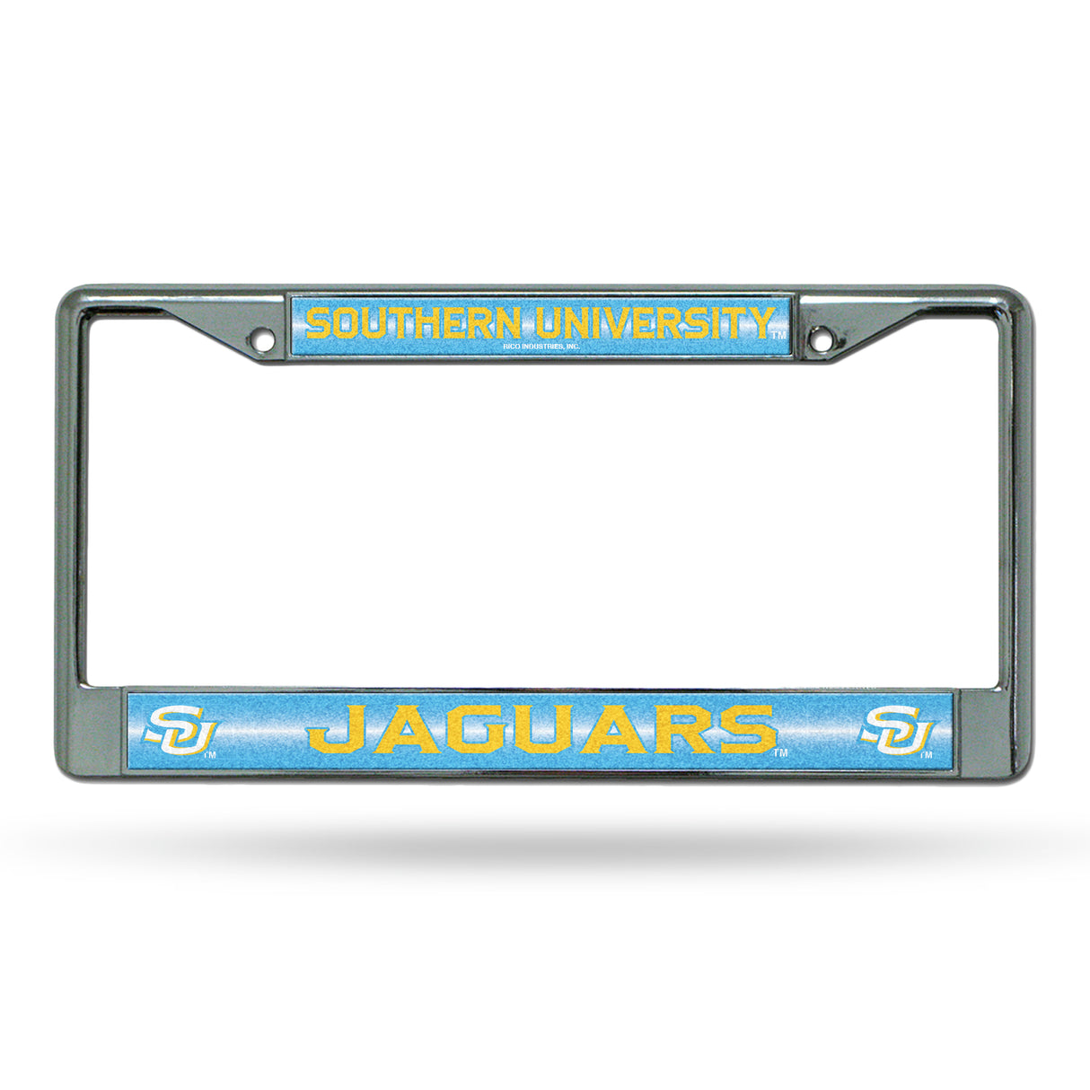 NCAA Southern Jaguars Chrome Glitter License Plate Frame Fan Gear NCAA Southern Jaguars