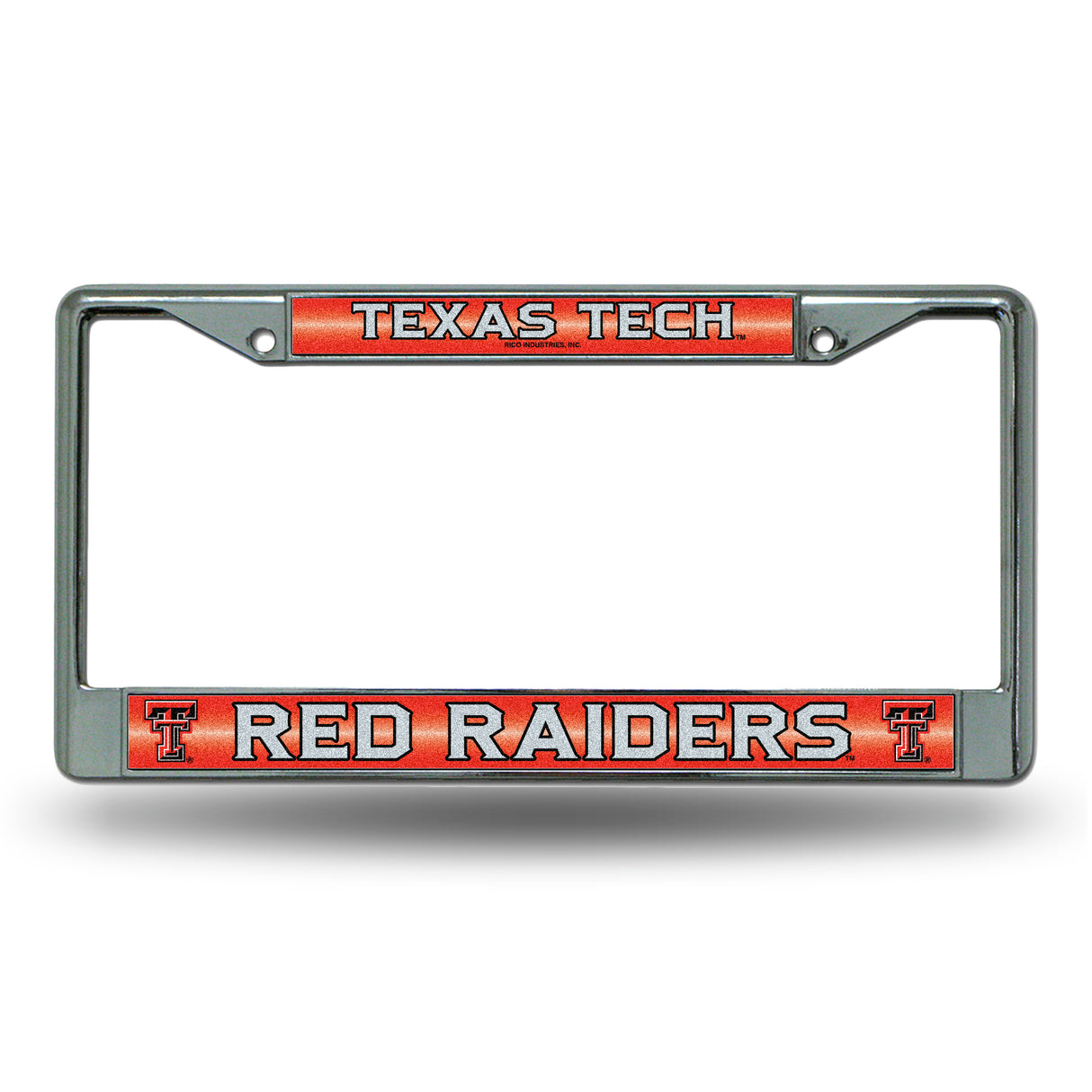 NCAA Texas Tech Red Raiders Chrome Glitter License Plate Frame Fan Gear NCAA Texas Tech Red Raiders