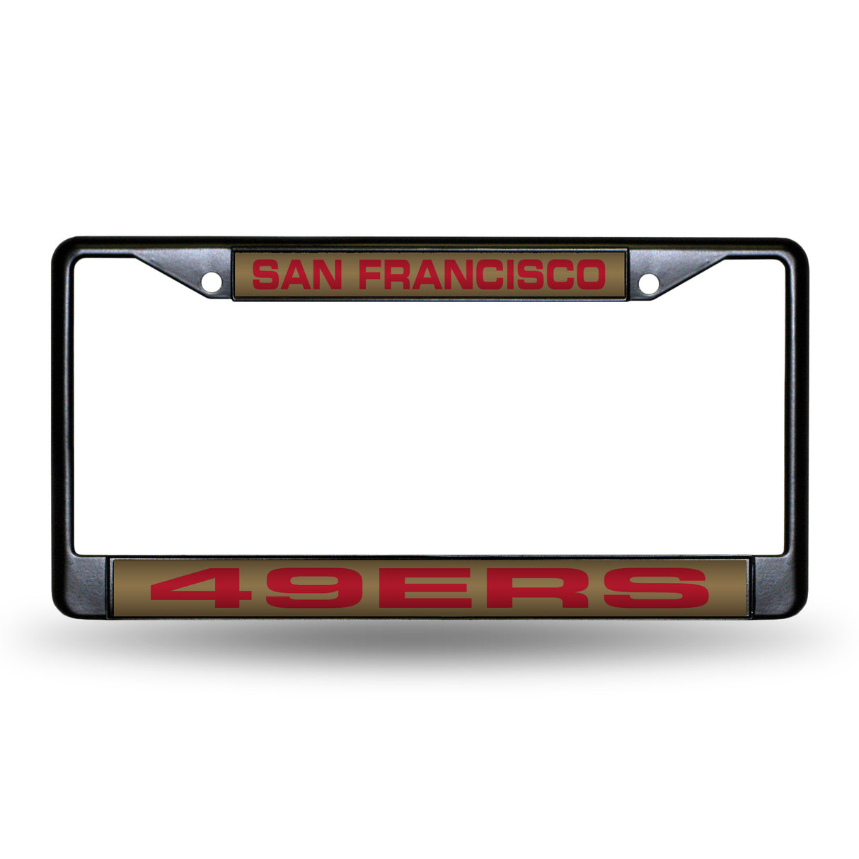 NFL San Francisco 49ers Laser Cut Black Chrome License Plate Frame Fan Gear NFL San Francisco 49ers