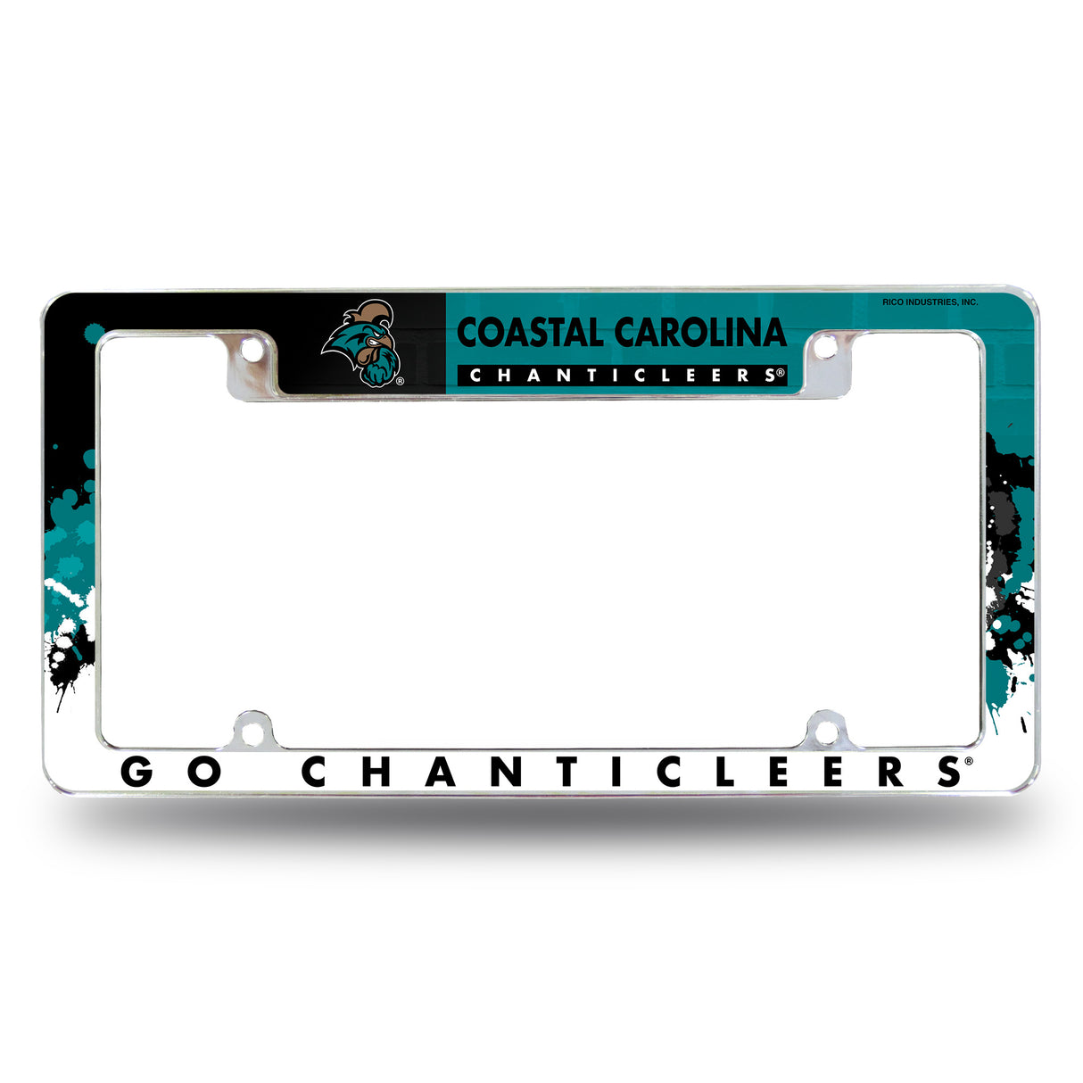 NCAA Coastal Carolina Chanticleers All Over Chrome License Plate Frame Fan Gear NCAA Coastal Carolina Chanticleers