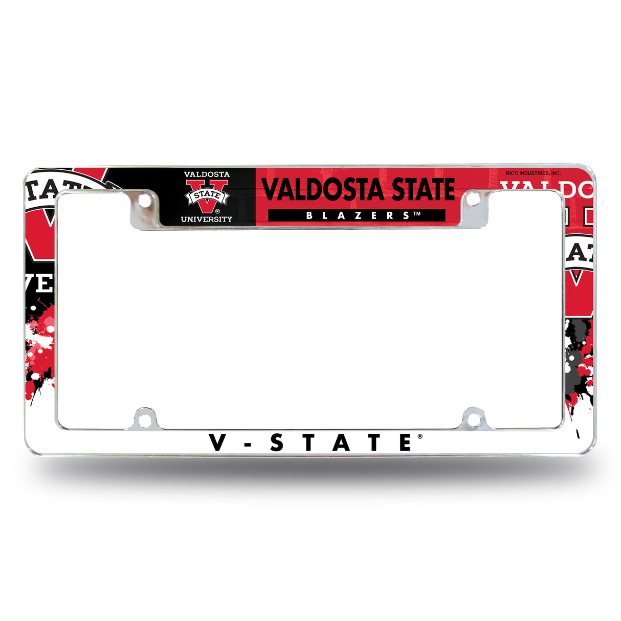 NCAA Valdosta State Blazers All Over Chrome License Plate Frame Fan Gear NCAA Valdosta State Blazers