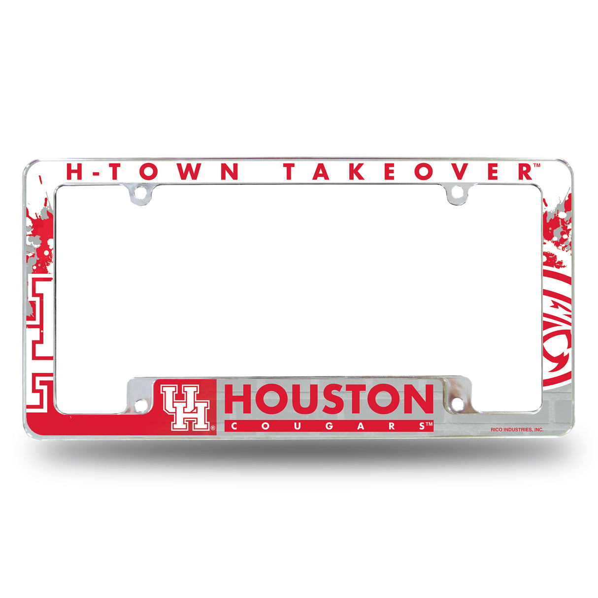 NCAA Houston Cougars All Over Chrome License Plate Frame Fan Gear NCAA Houston Cougars