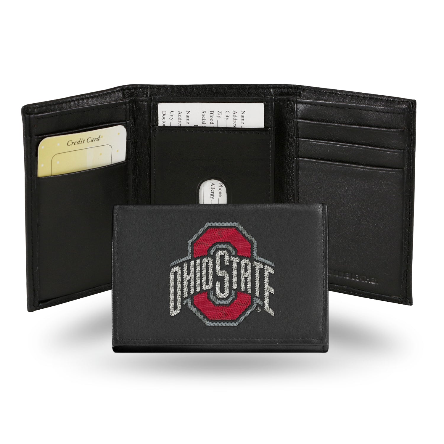 NCAA Ohio State Buckeyes Embroidered Tri-Fold Wallet Fan Gear NCAA Ohio State Buckeyes