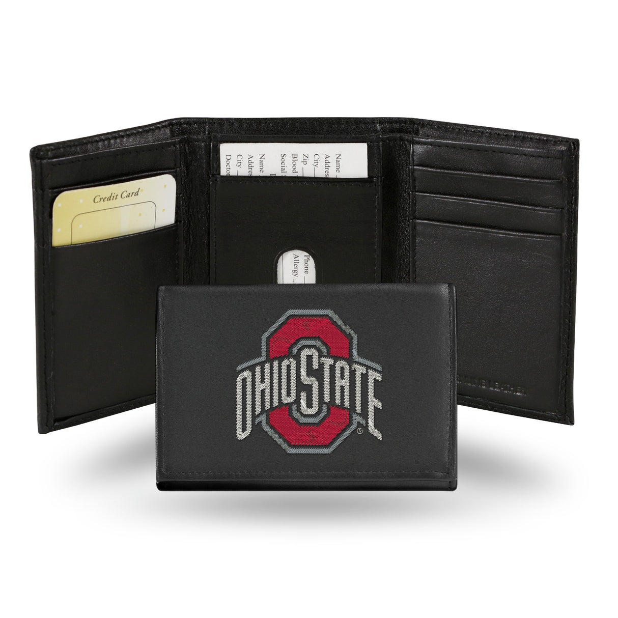 NCAA Ohio State Buckeyes Embroidered Tri-Fold Wallet Fan Gear NCAA Ohio State Buckeyes