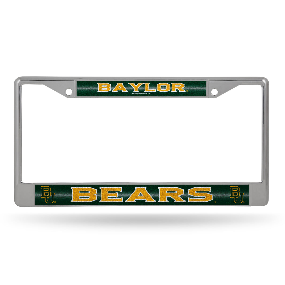 NCAA Baylor Bears Chrome Glitter License Plate Frame Fan Gear NCAA Baylor Bears