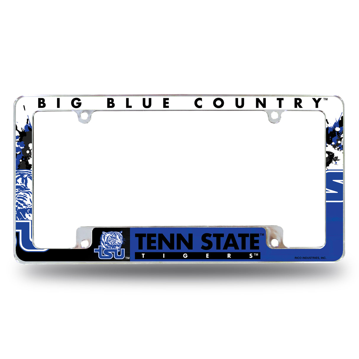 NCAA Tennessee State Tigers All Over Chrome License Plate Frame Fan Gear NCAA Tennessee State Tigers