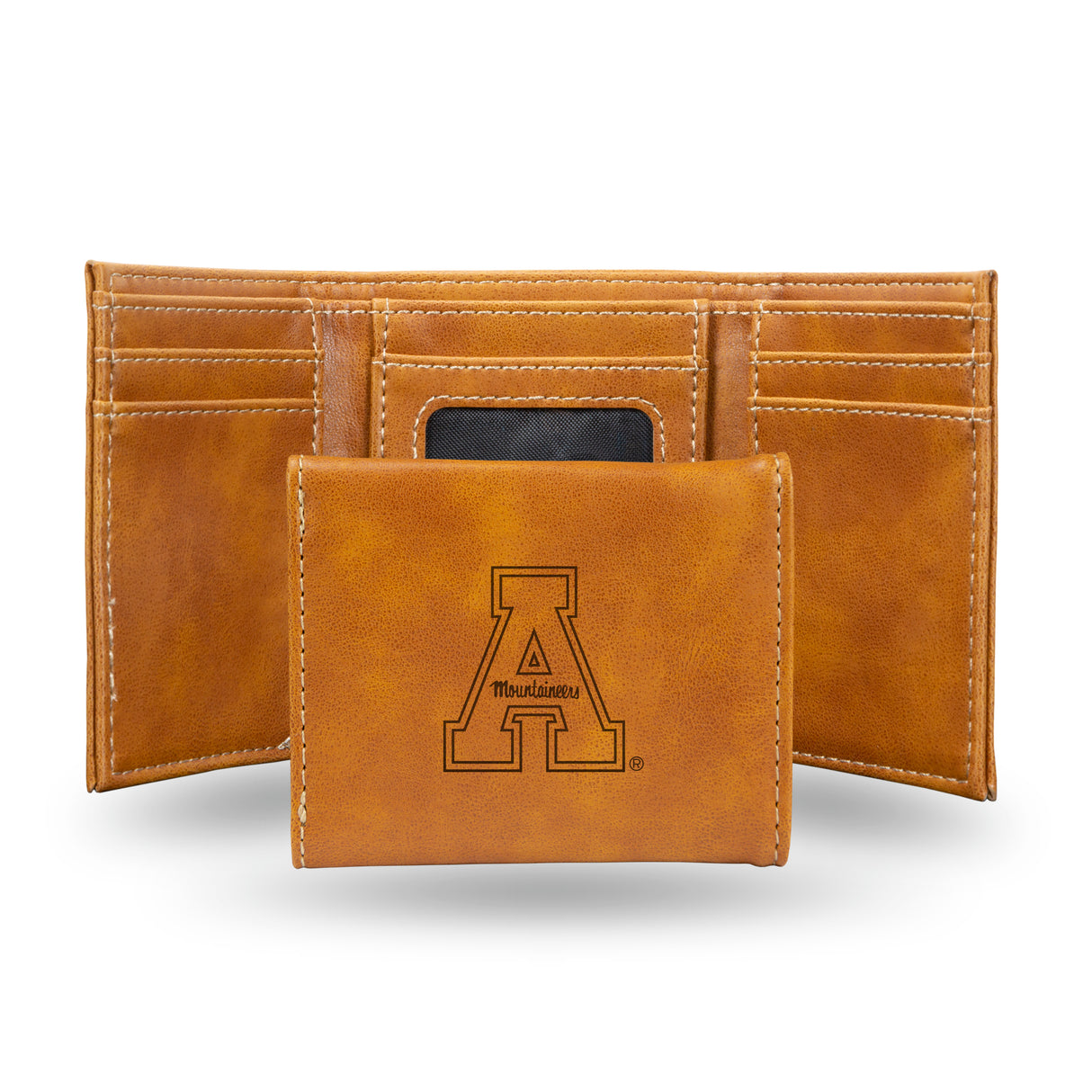 NCAA Appalachian State Mountaineers Laser Engraved Tri-Fold Wallet Fan Gear NCAA Appalachian State Mountaineers