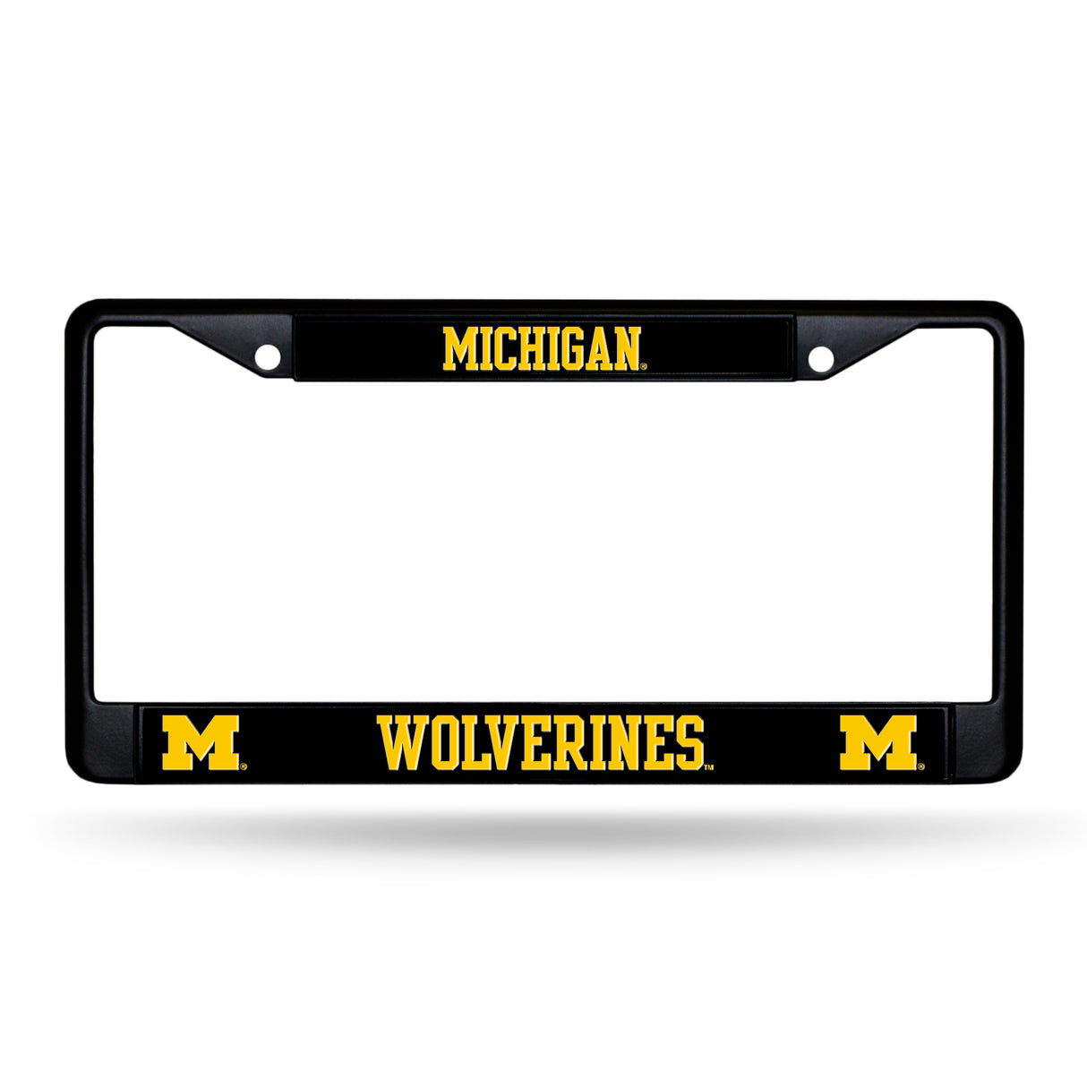 NCAA Michigan Wolverines Black Chrome License Plate Frame Fan Gear NCAA Michigan Wolverines