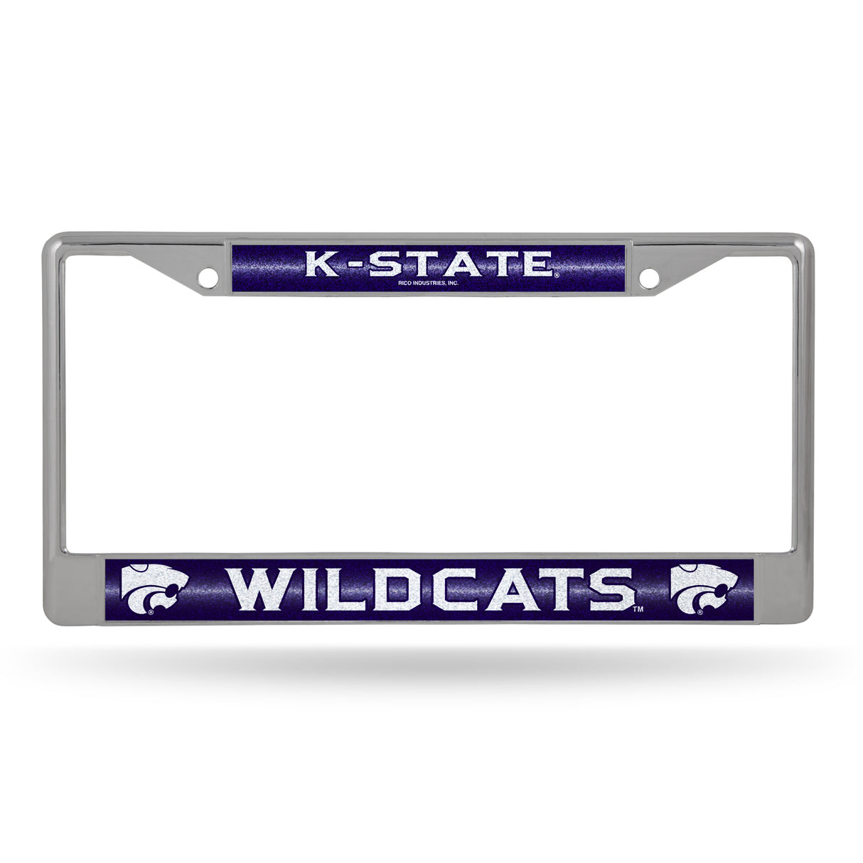 NCAA Kansas State Wildcats - KSU Chrome Glitter License Plate Frame Fan Gear NCAA Kansas State Wildcats