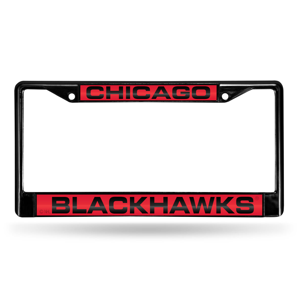 NHL Chicago Blackhawks Black Chrome Laser Cut License Plate Frame Fan Gear NHL Chicago Blackhawks