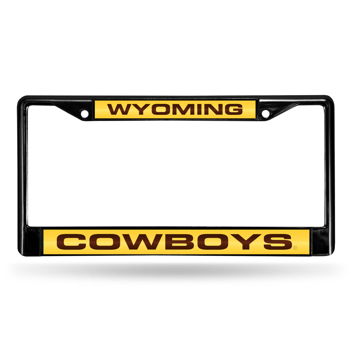 NCAA Wyoming Cowboys Laser Cut Black Chrome License Plate Frame Fan Gear NCAA Wyoming Cowboys