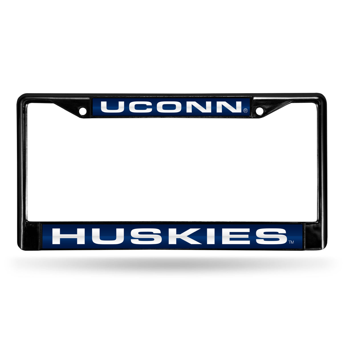 NCAA Connecticut Huskies - UCONN Laser Cut Black Chrome License Plate Frame Fan Gear NCAA Connecticut Huskies