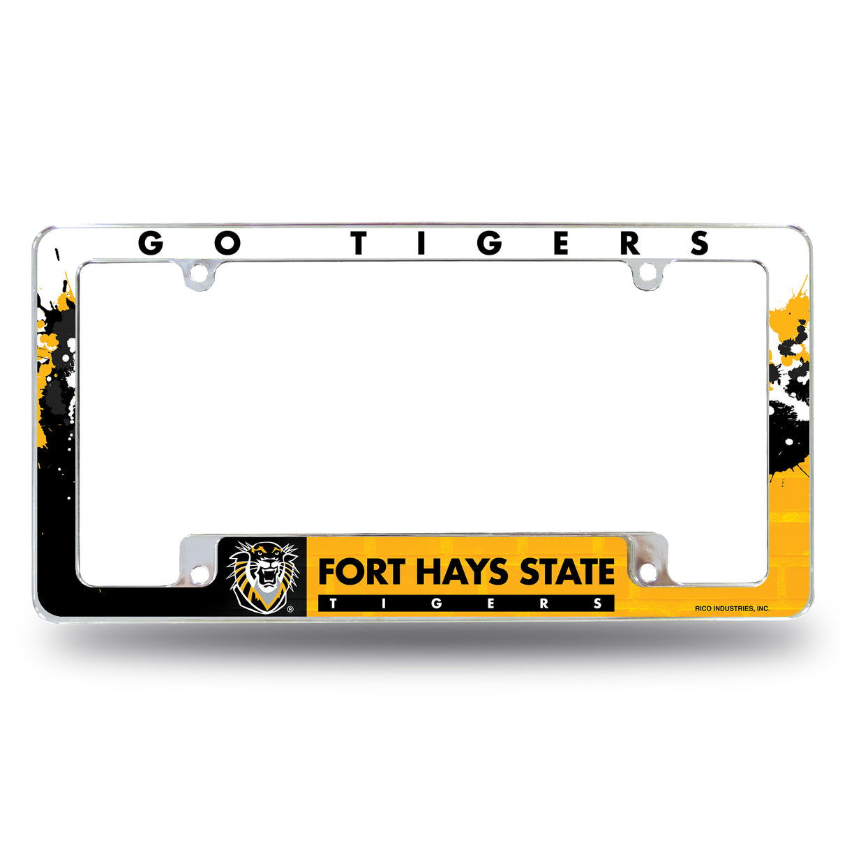 NCAA Fort Hays State Tigers All Over Chrome License Plate Frame Fan Gear NCAA Fort Hays State Tigers