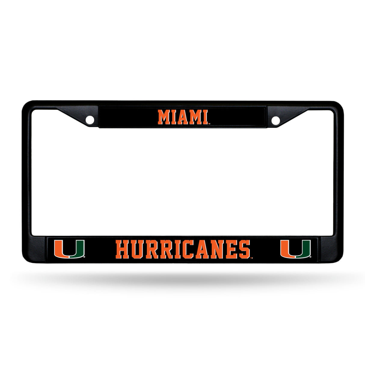 NCAA Miami Hurricanes - The U Black Chrome License Plate Frame Fan Gear NCAA Miami Hurricanes