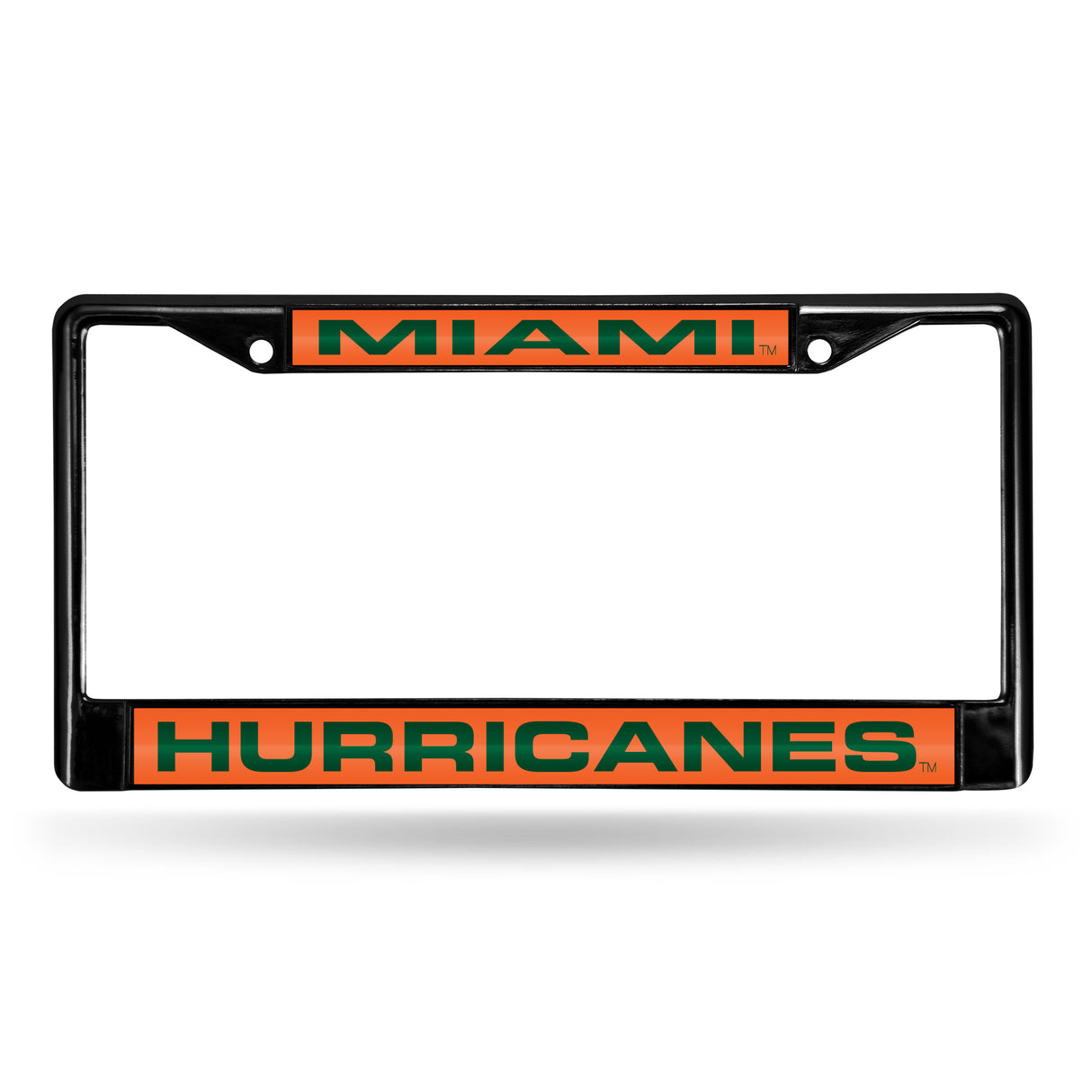 NCAA Miami Hurricanes - The U Laser Cut Black Chrome License Plate Frame Fan Gear NCAA Miami Hurricanes