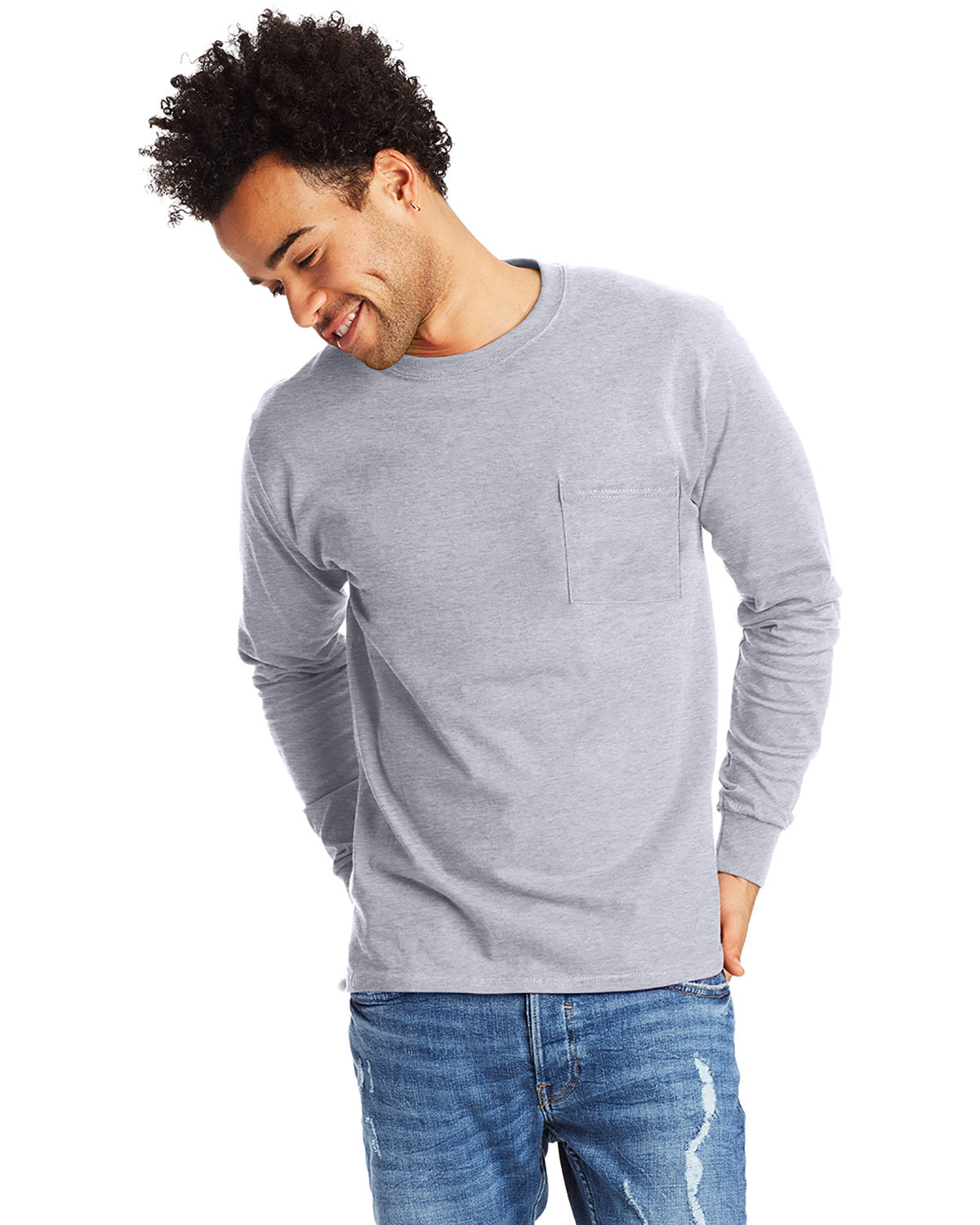 Hanes Men's Authentic-T Long-Sleeve Pocket T-Shirt Mens Apparel Shirts & Tops
