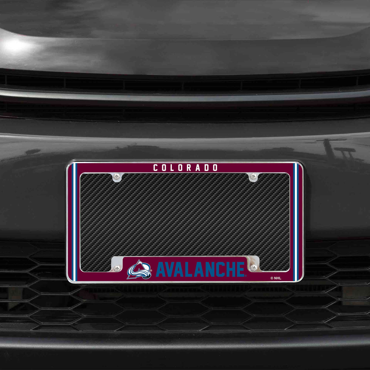 Rico Industries NHL Colorado Avalanche Classic 12" x 6" Chrome License Plate Frame-1