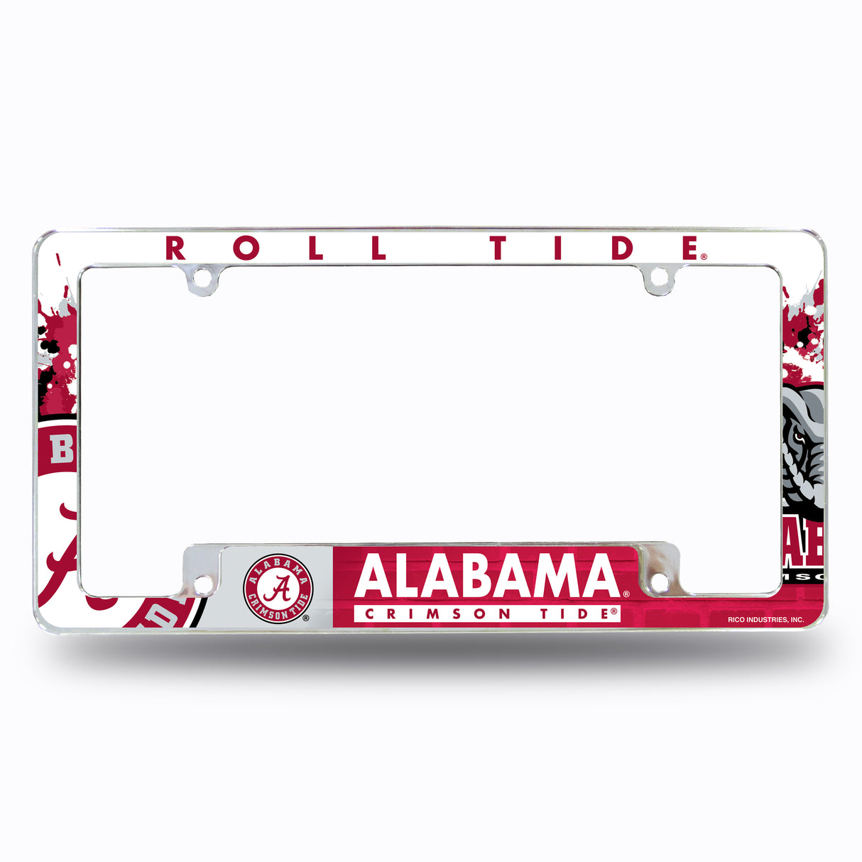 NCAA Alabama Crimson Tide All Over Chrome License Plate Frame Fan Gear NCAA Alabama Crimson Tide