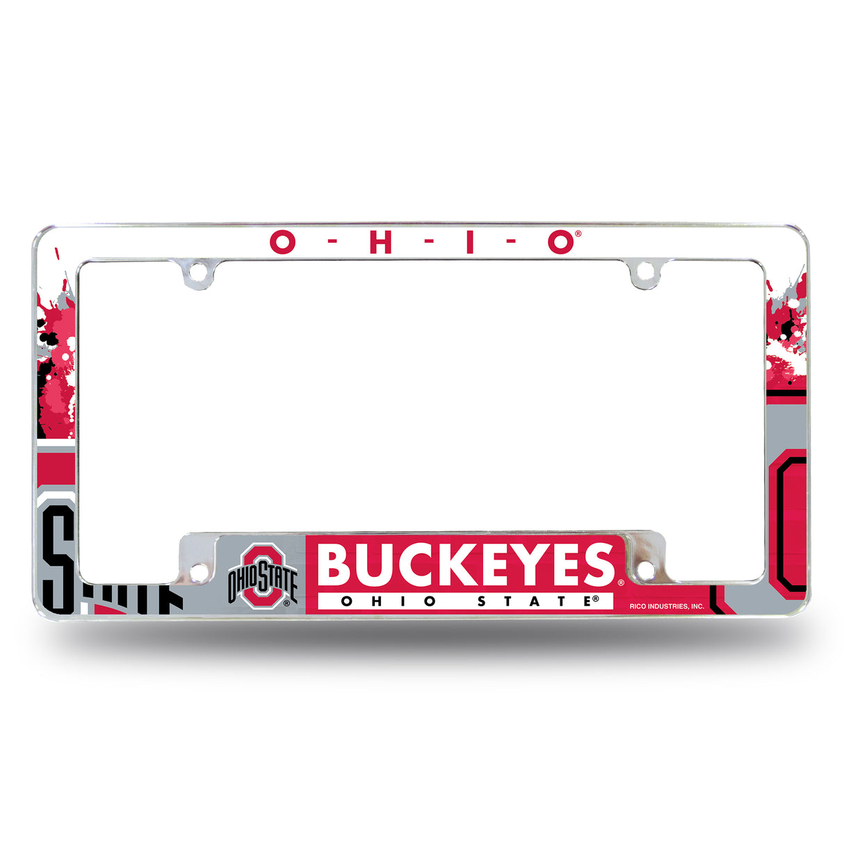 NCAA Ohio State Buckeyes All Over Chrome License Plate Frame Fan Gear NCAA Ohio State Buckeyes