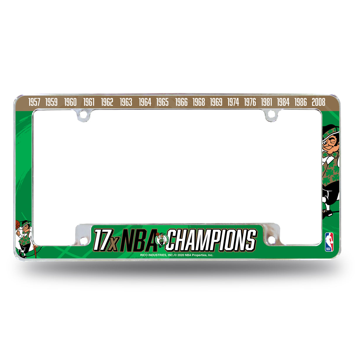 NBA Boston Celtics All Over Chrome License Plate Frame Fan Gear NBA Boston Celtics