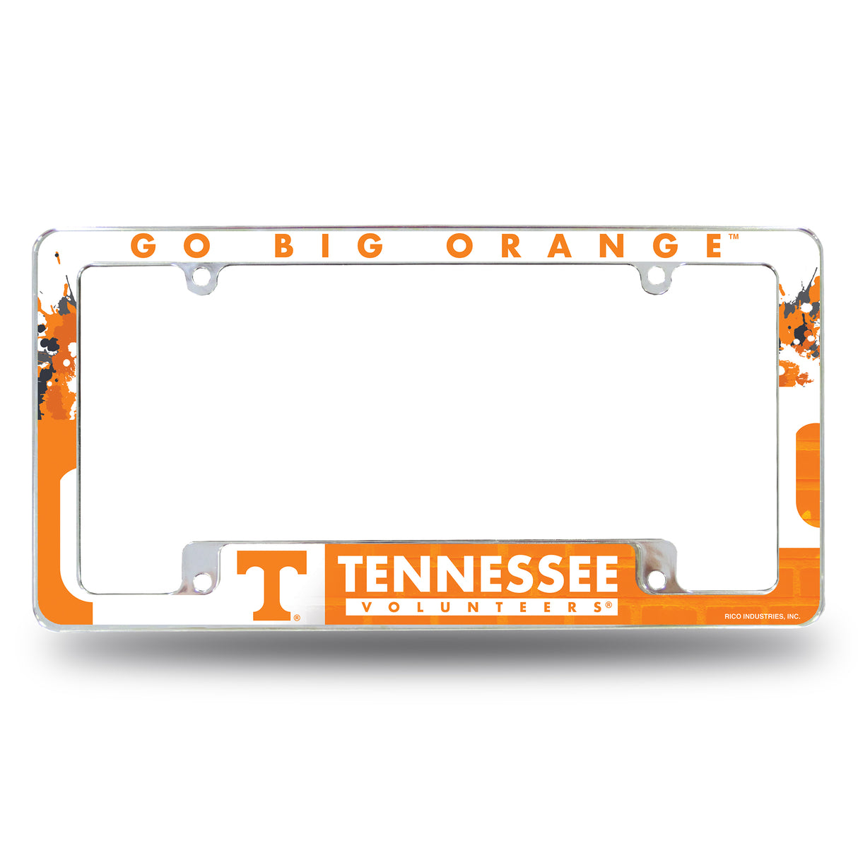 NCAA Tennessee Volunteers All Over Chrome License Plate Frame Fan Gear NCAA Tennessee Volunteers