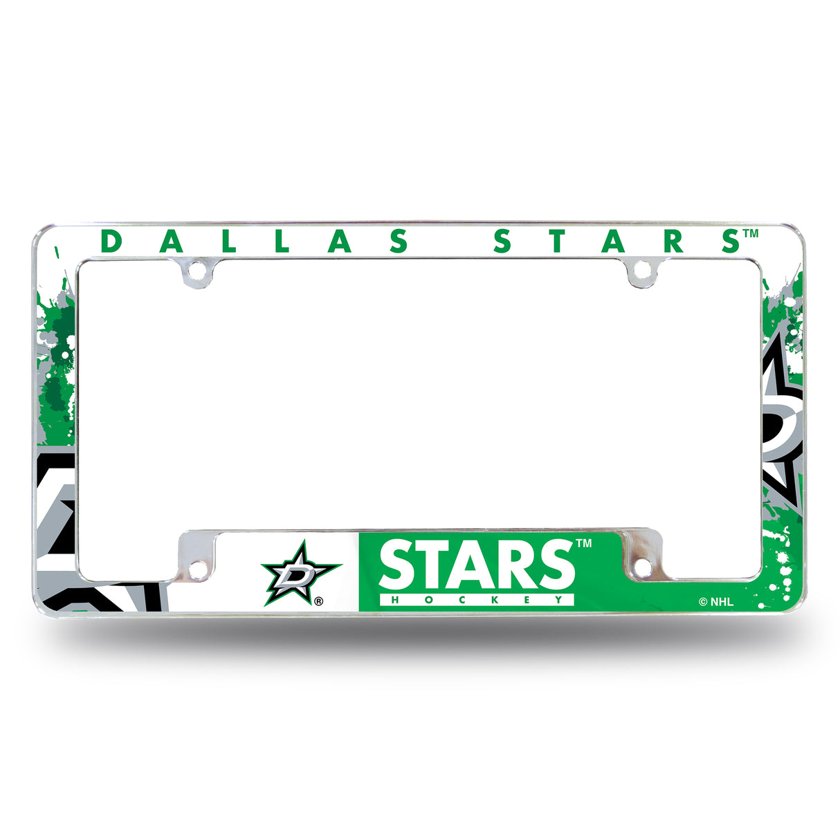 NHL Dallas Stars All Over Chrome License Plate Frame Fan Gear NHL Dallas Stars