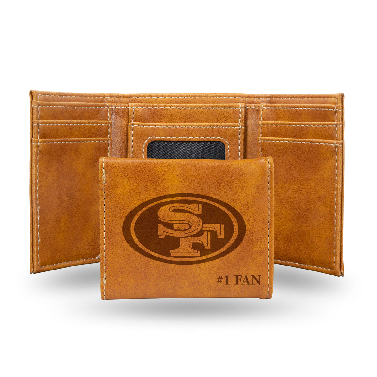 NFL San Francisco 49ers Laser Engraved Trifold Wallet Fan Gear NFL San Francisco 49ers