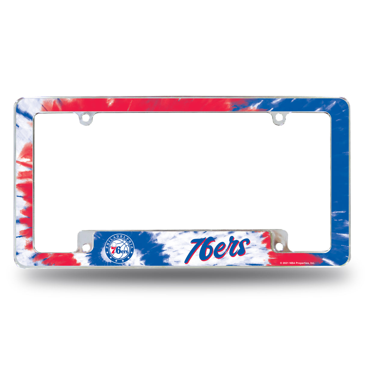 NBA Philadelphia 76ers All Over Chrome License Plate Frame Fan Gear NBA Philadelphia 76ers