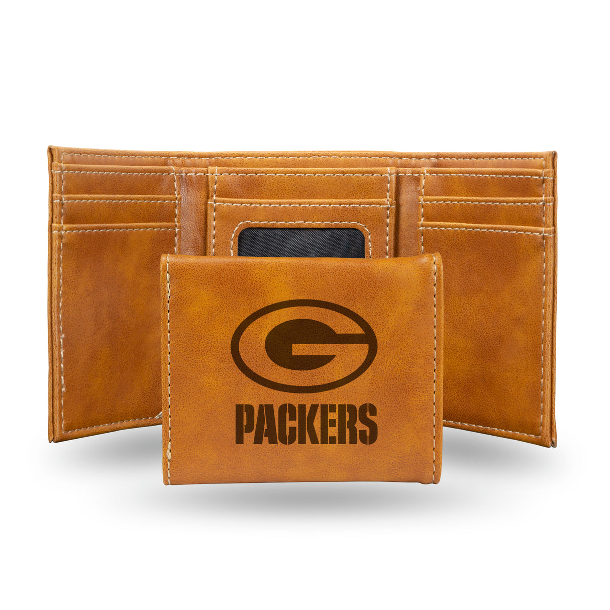 NFL Green Bay Packers Laser Engraved Trifold Wallet Fan Gear NFL Green Bay Packers
