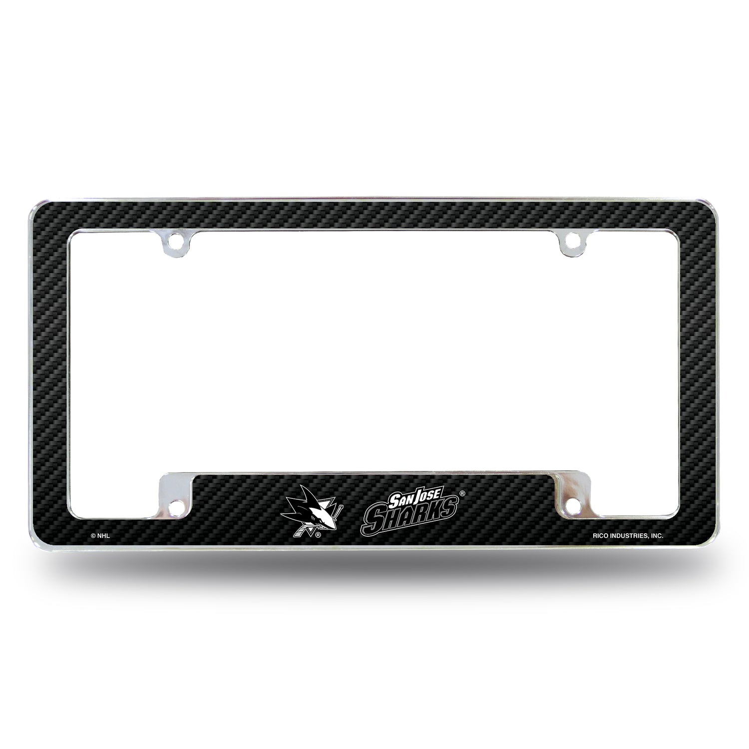 NHL San Jose Sharks All Over Chrome License Plate Frame Fan Gear NHL San Jose Sharks
