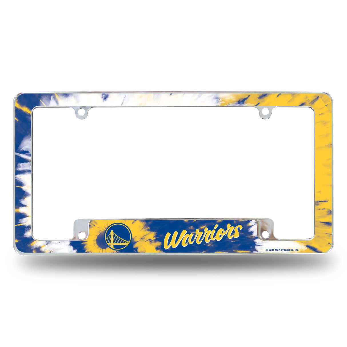 NBA Golden State Warriors All Over Chrome License Plate Frame Fan Gear NBA Golden State Warriors