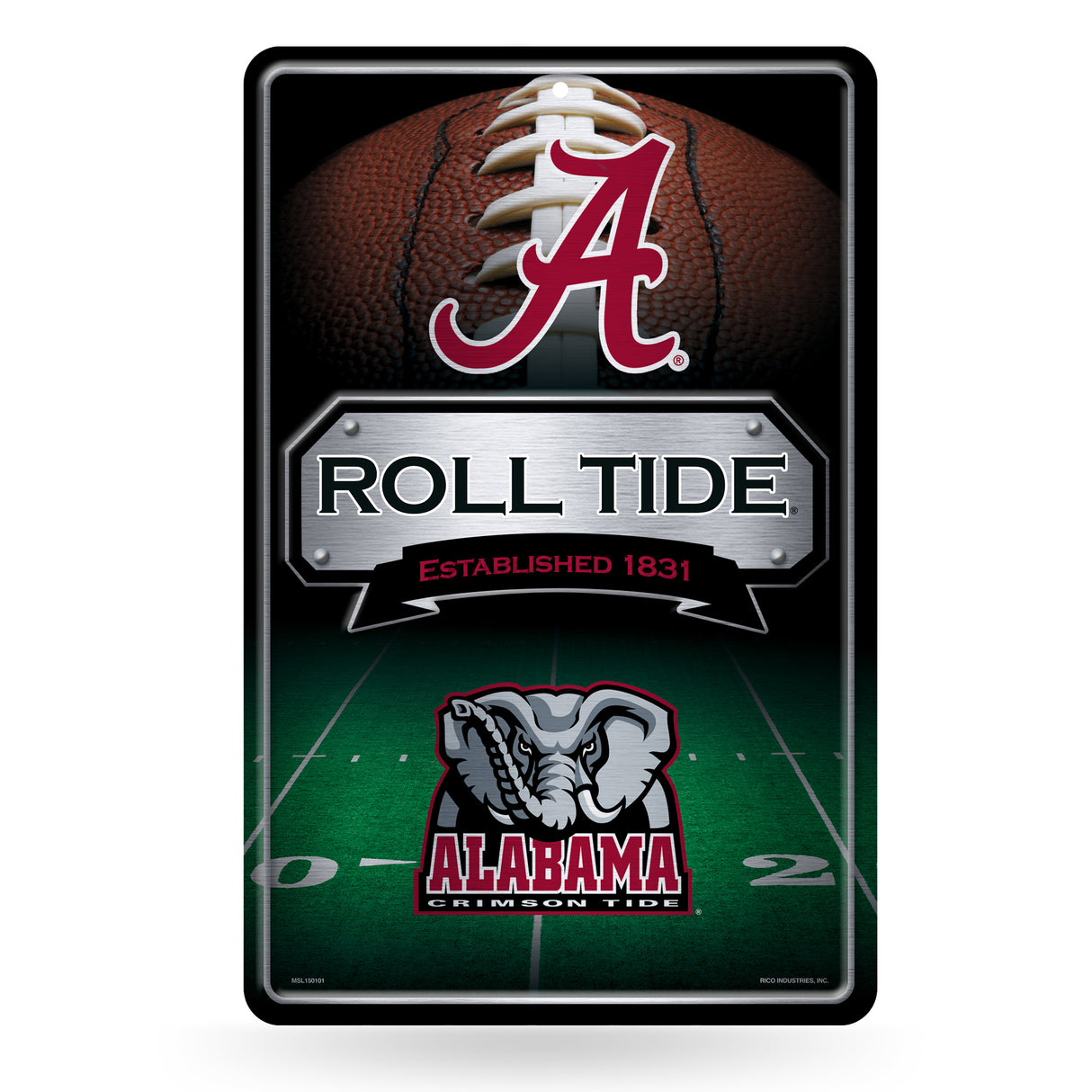 NCAA Alabama Crimson Tide Large Metal Sign Fan Gear NCAA Alabama Crimson Tide