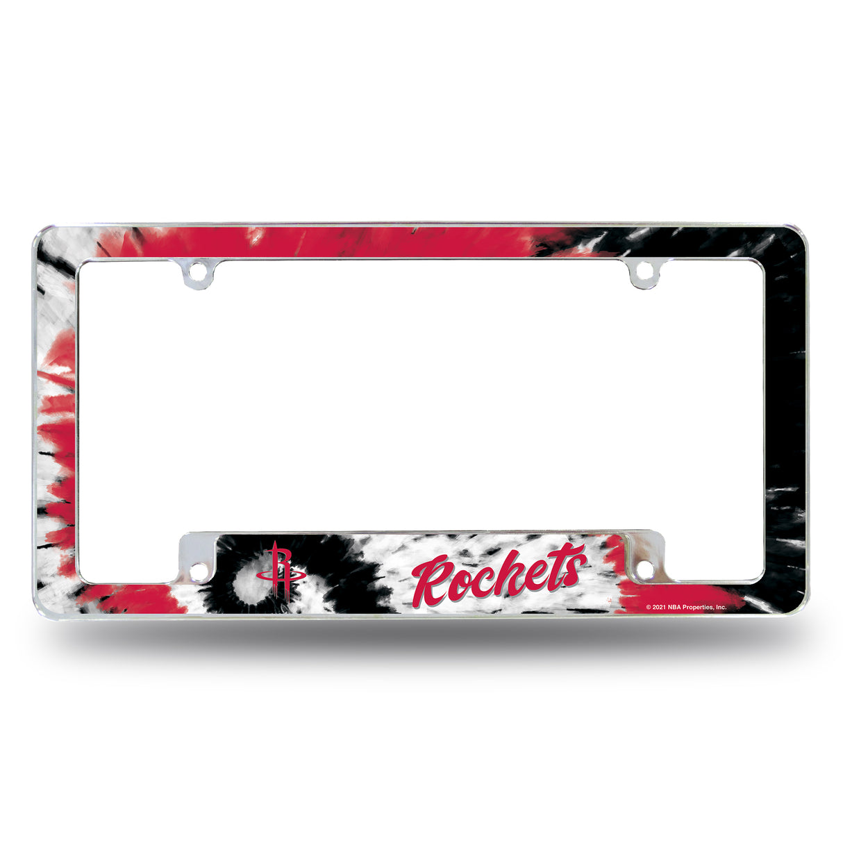 NBA Houston Rockets All Over Chrome License Plate Frame Fan Gear NBA Houston Rockets