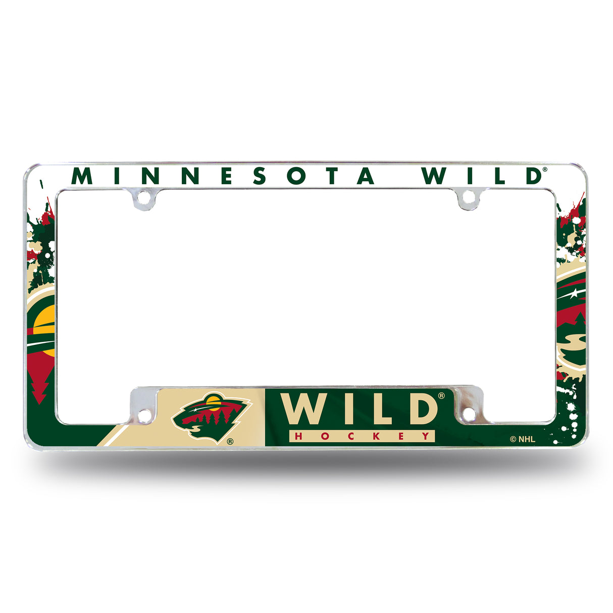 NHL Minnesota Wild All Over Chrome License Plate Frame Fan Gear NHL Minnesota Wild