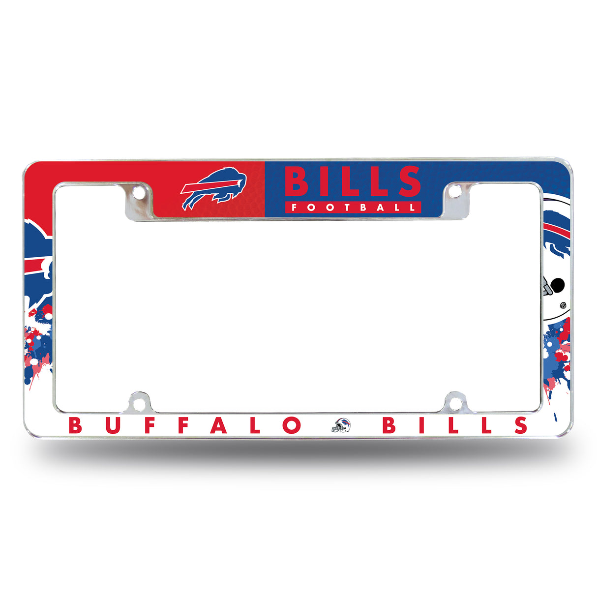 NFL Buffalo Bills All Over Chrome License Plate Frame Fan Gear NFL Buffalo Bills