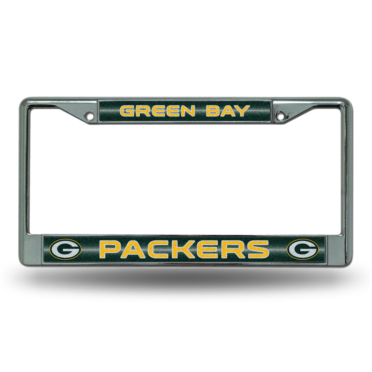 NFL Green Bay Packers Chrome Glitter License Plate Frame Fan Gear NFL Green Bay Packers