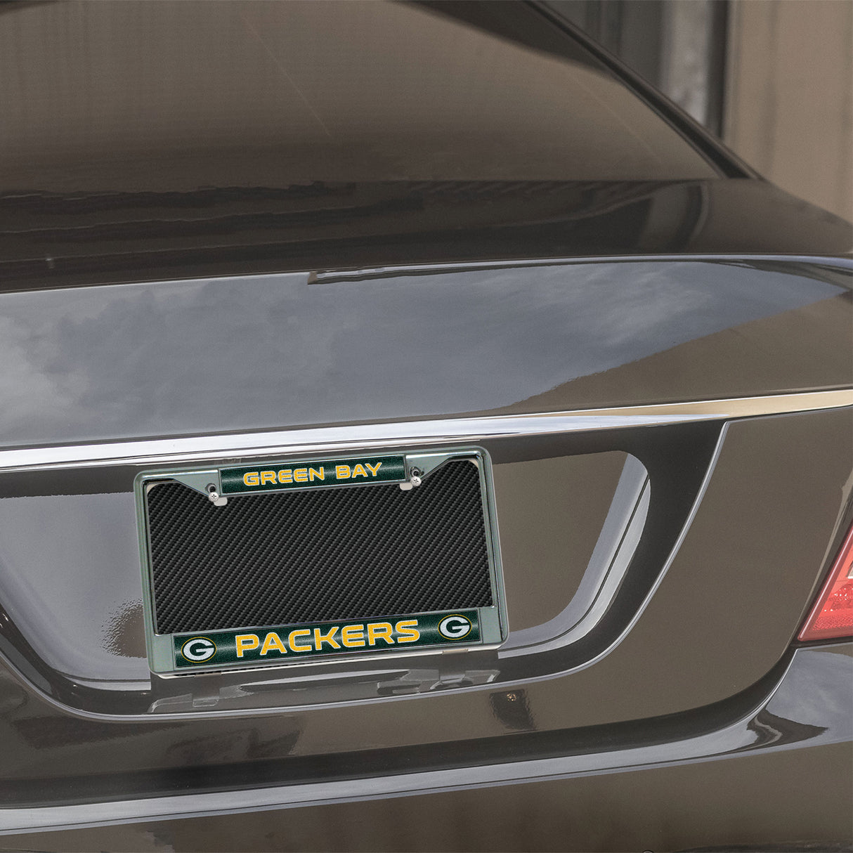 NFL Green Bay Packers Chrome Glitter License Plate Frame Fan Gear NFL Green Bay Packers