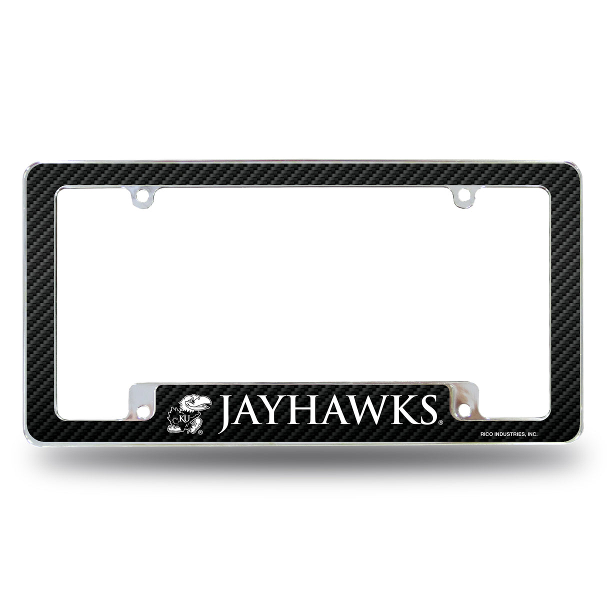 NCAA Kansas Jayhawks All Over Chrome License Plate Frame Fan Gear NCAA Kansas Jayhawks