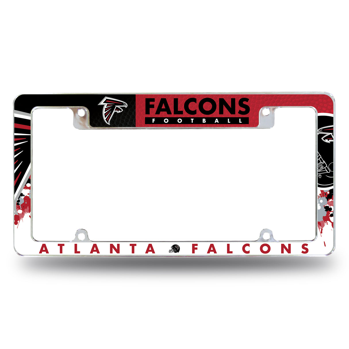 NFL Atlanta Falcons All Over Chrome License Plate Frame Fan Gear NFL Atlanta Falcons