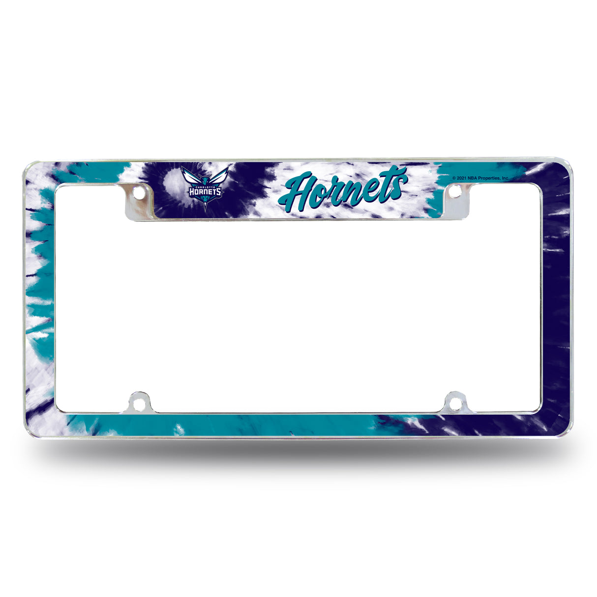 NBA Charlotte Hornets All Over Chrome License Plate Frame Fan Gear NBA Charlotte Hornets