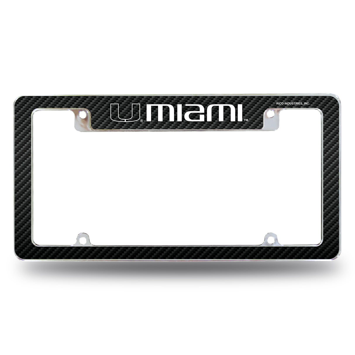 NCAA Miami Hurricanes - The U All Over Chrome License Plate Frame Fan Gear NCAA Miami Hurricanes