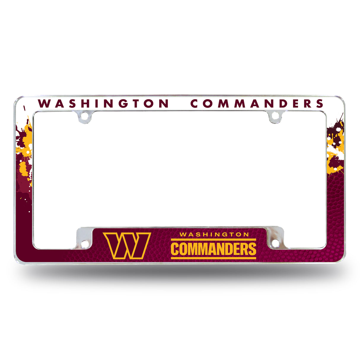 NFL Washington Commanders All Over Chrome License Plate Frame Fan Gear NFL Washington Commanders