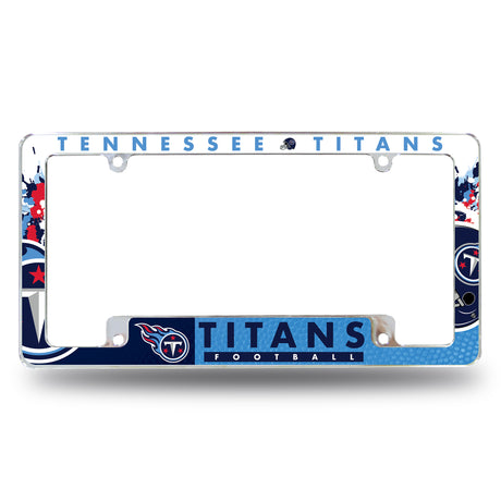 NFL Tennessee Titans All Over Chrome License Plate Frame Fan Gear NFL Tennessee Titans