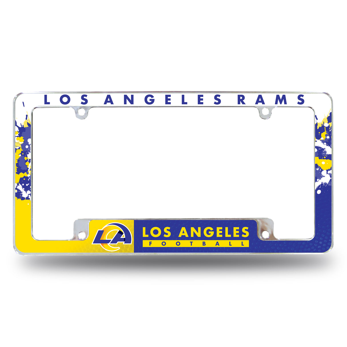 NFL Los Angeles Rams All Over Chrome License Plate Frame Fan Gear NFL Los Angeles Rams