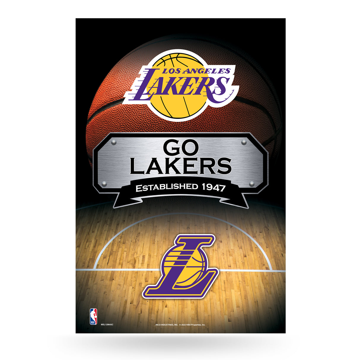 NBA Los Angeles Lakers Large Metal Sign Fan Gear NBA Los Angeles Lakers