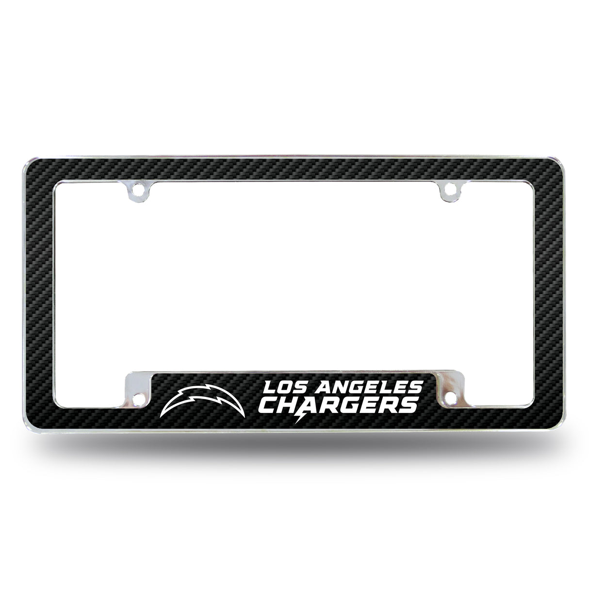 NFL Los Angeles Chargers All Over Chrome License Plate Frame Fan Gear NFL Los Angeles Chargers